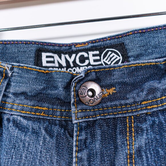 ENYCE Hip Hop Baggy Jeans 37 x 32 Y2K Embroidered Skater Wide Leg Streetwear - Picture 11 of 14